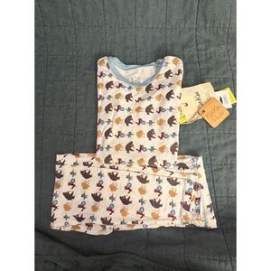 KicKee Pants Print Long Sleeve Pajama Set in Natural Marching Band 6